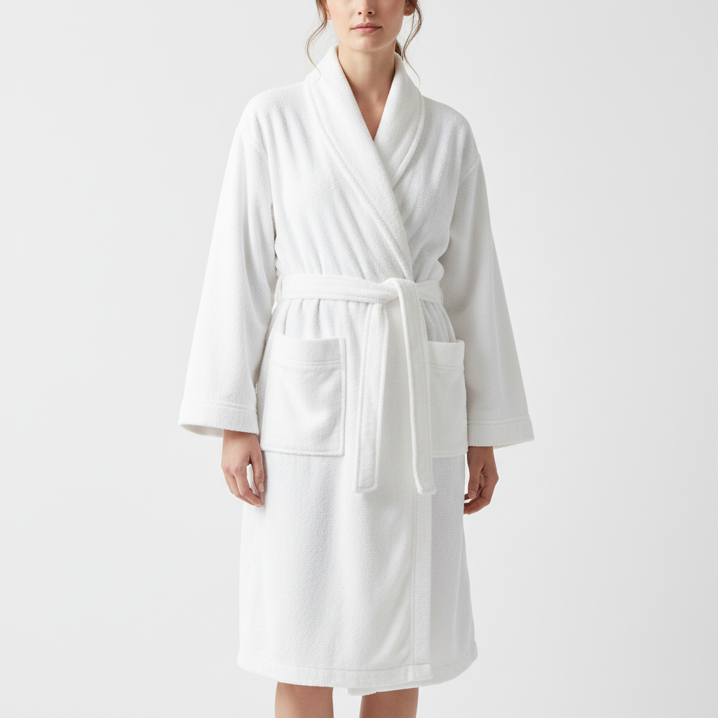 Махровый халат белый